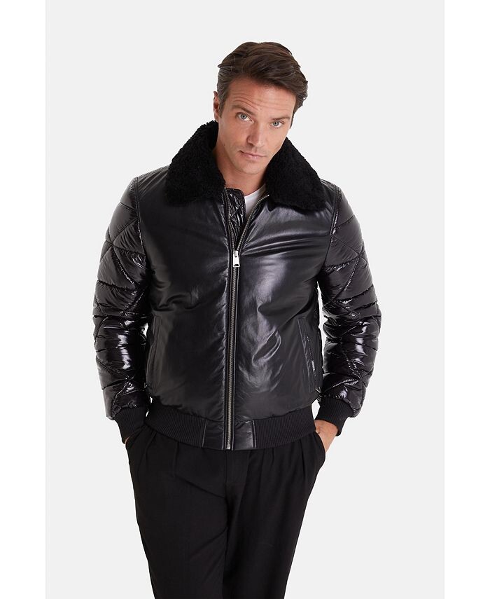 

Мужская модная куртка, черная наппа Furniq UK, цвет Black