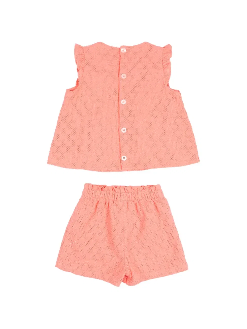 Комплект из топа и шорт с оборками Petit Bateau, розовый — фото 2