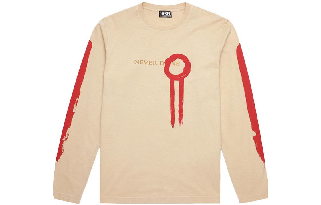 

Футболка с графическим принтом "Never Done" Diesel, светлый umber