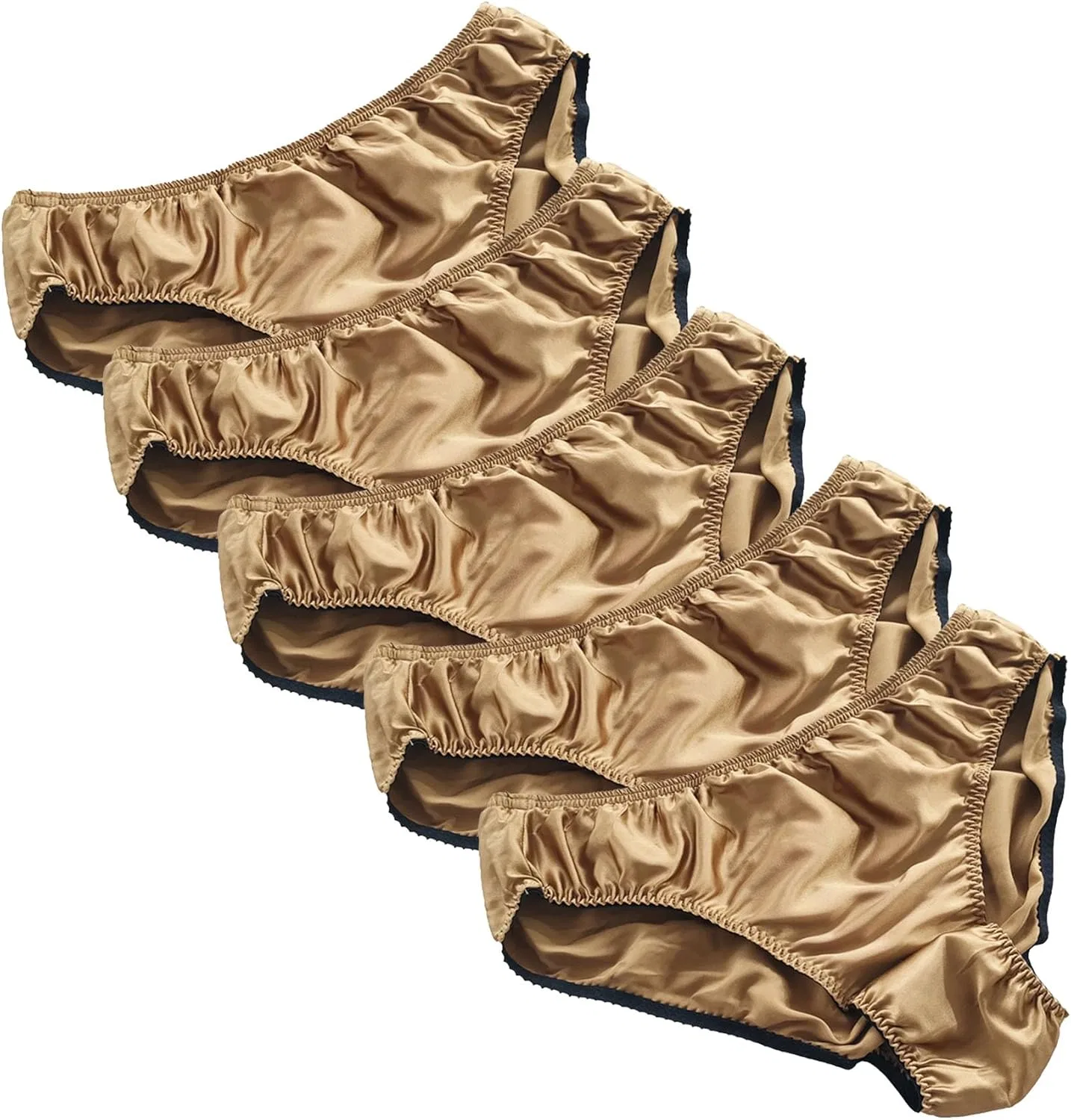 Брифы, шелк, Gold-5pc