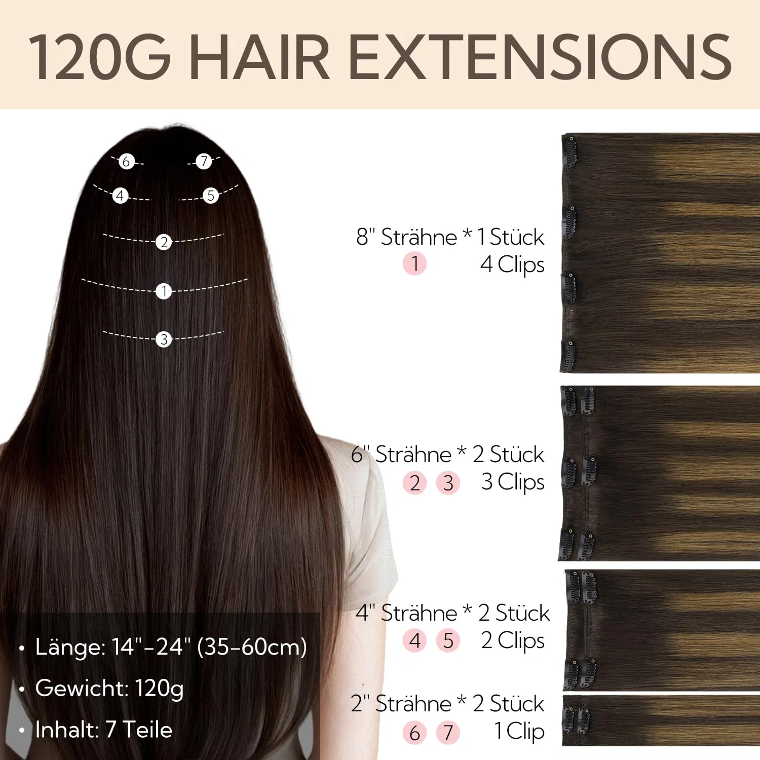 Накладные пряди для волос «Balayage Dark Brown to Chestnut Brown» от hotbanana Hotbanana — фото 3