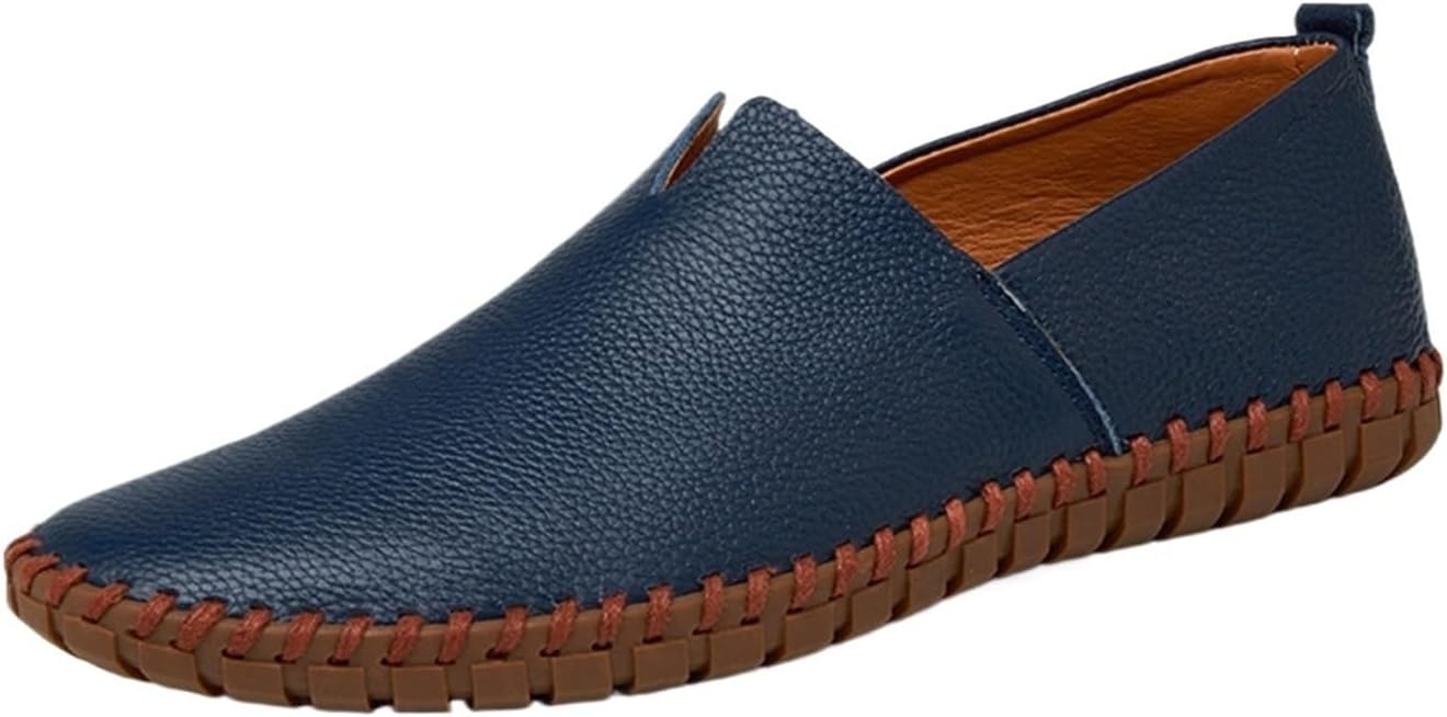 

Мужские слипоны-лоферы, модные, дышащие, на плоской подошве, комфортные, с противоскользящей мягкой подошвой для ходьбы и вождения Dmgyck, синий