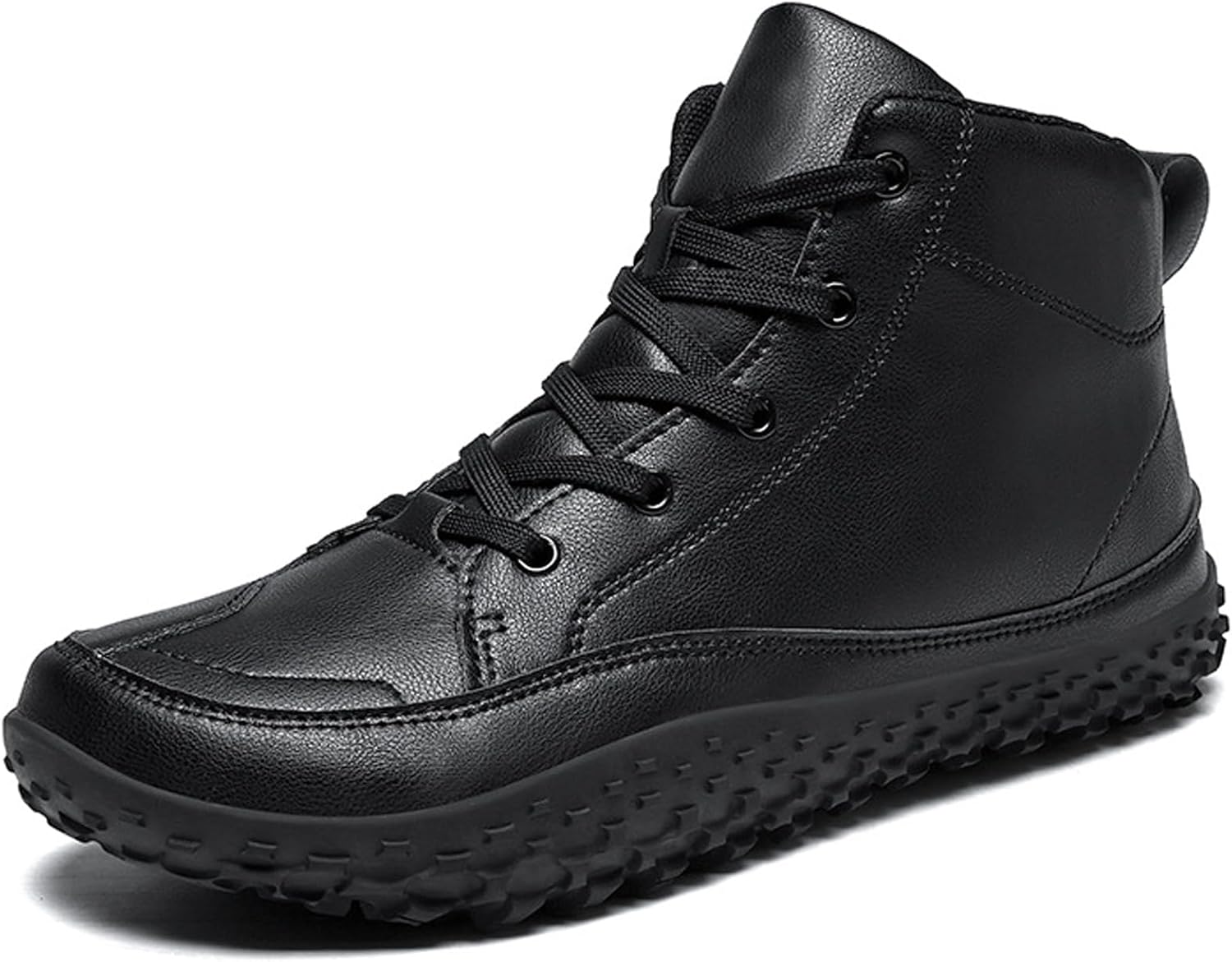 

Мужские ботинки TZNBGGE на шнуровке из легкой кожи, стильные ботинки с эффектом «босой ноги», водонепроницаемые, противоскользящие, для походов, черный