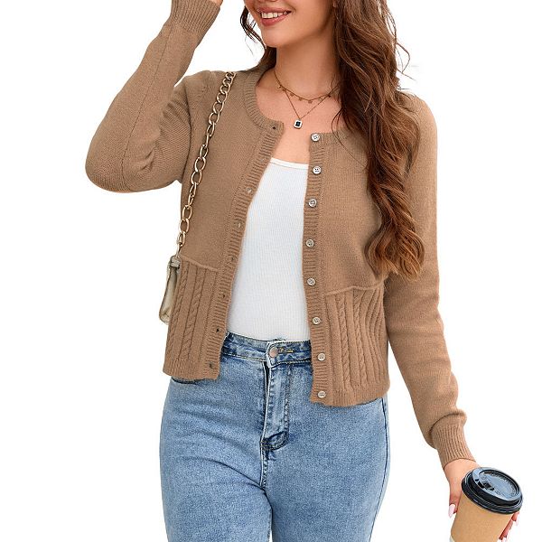 

Женский кардиган с косой вязкой Maxxis Merch, Khaki