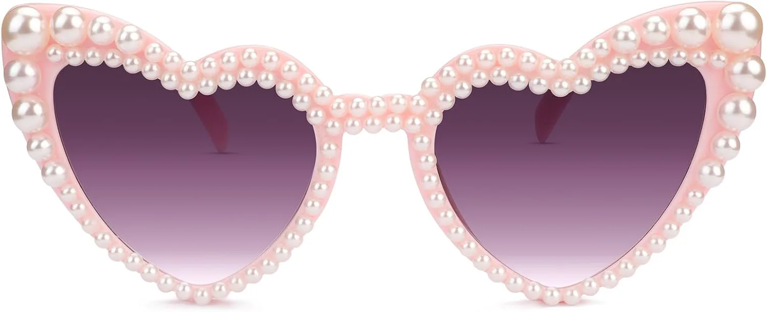 

Солнцезащитные очки YOGFIT в форме сердца для женщин, модные, классические, с любовным рисунком, для защиты глаз, винтажные, милые, в форме сердца, Pearl-pink
