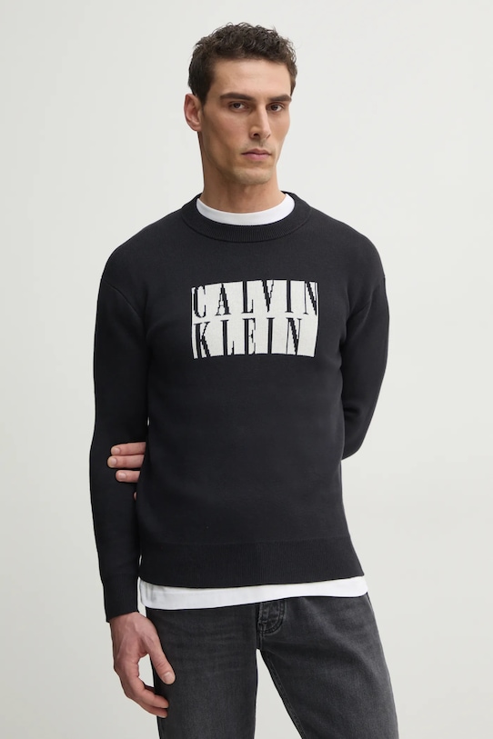 

Хлопковый свитер Calvin Klein Jeans, черный