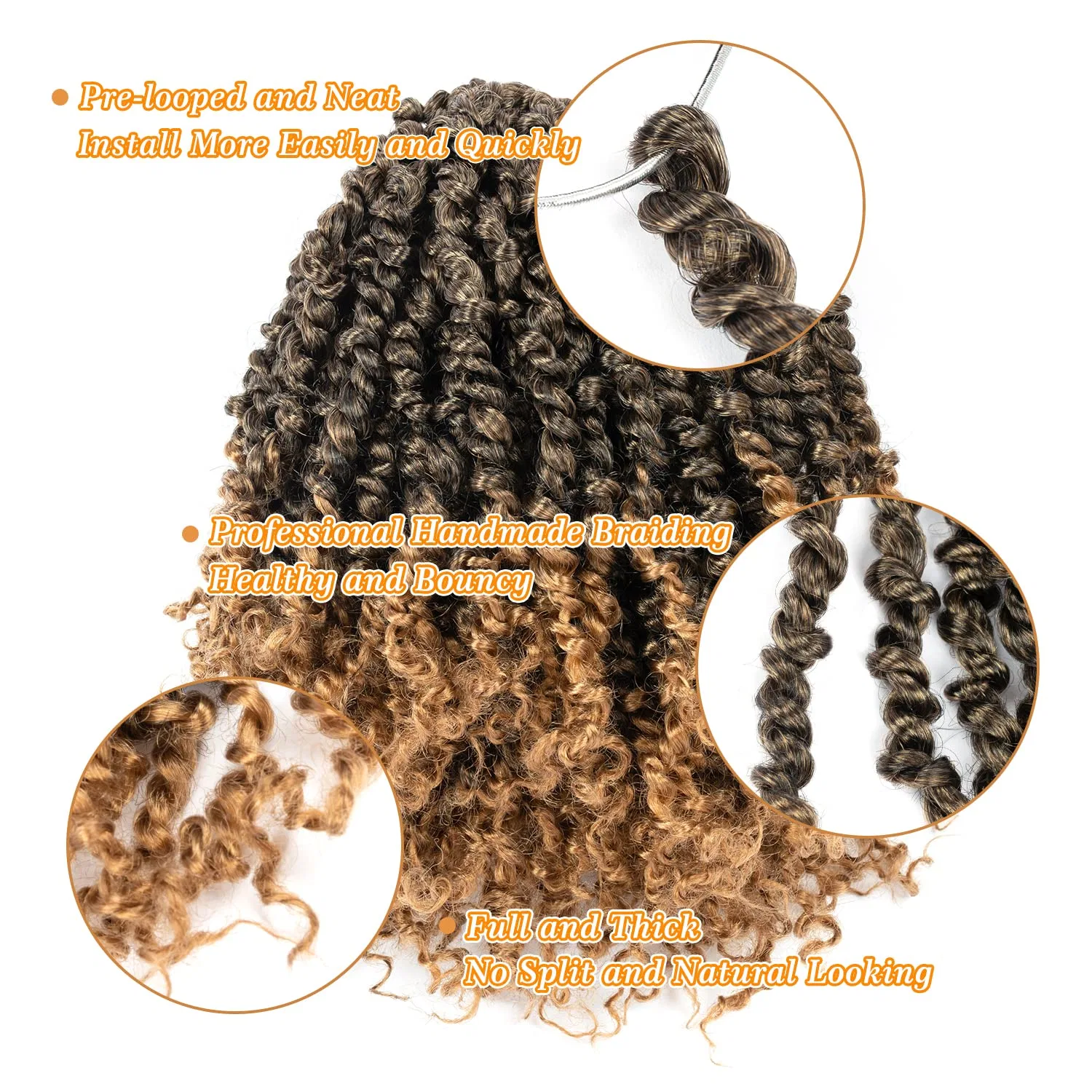 Набор для плетения кос «Passion Twist Hair» 10 дюймов от YDDM Yddm, T1B/27# — фото 3