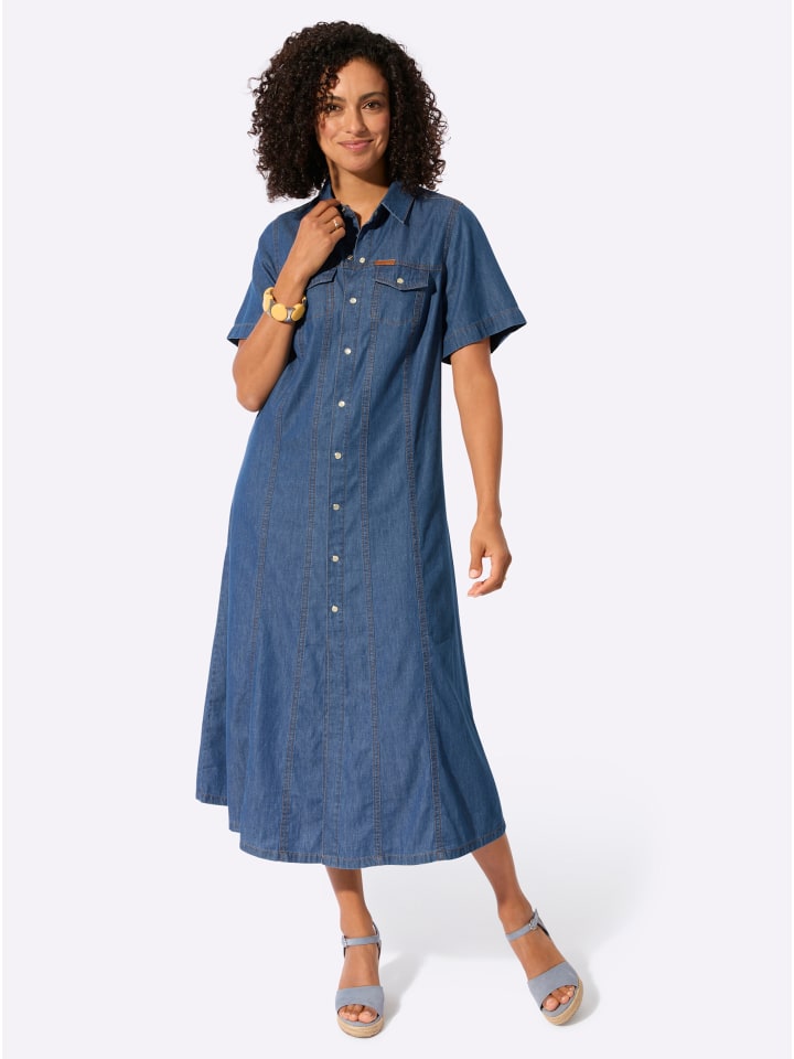 

WITT WEIDEN Джинсовое платье цвета сине-каменной выцветшей ткани