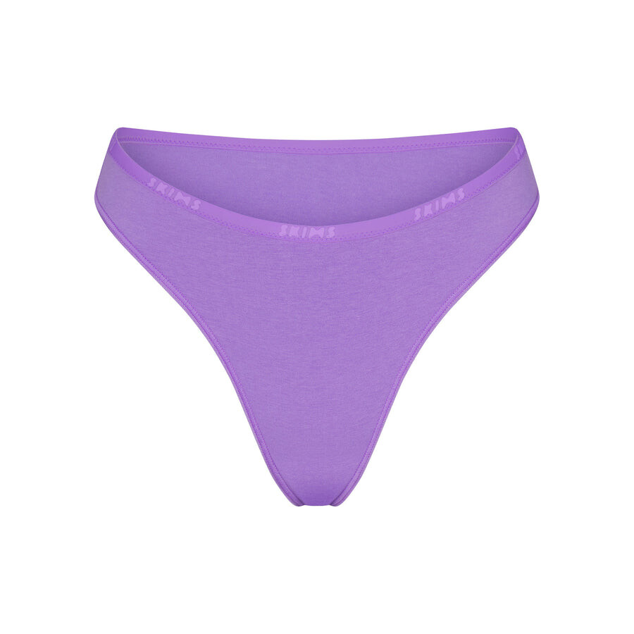

Бикини с высоким бегуном SKIMS Cotton Logo, цвет Ultra Violet