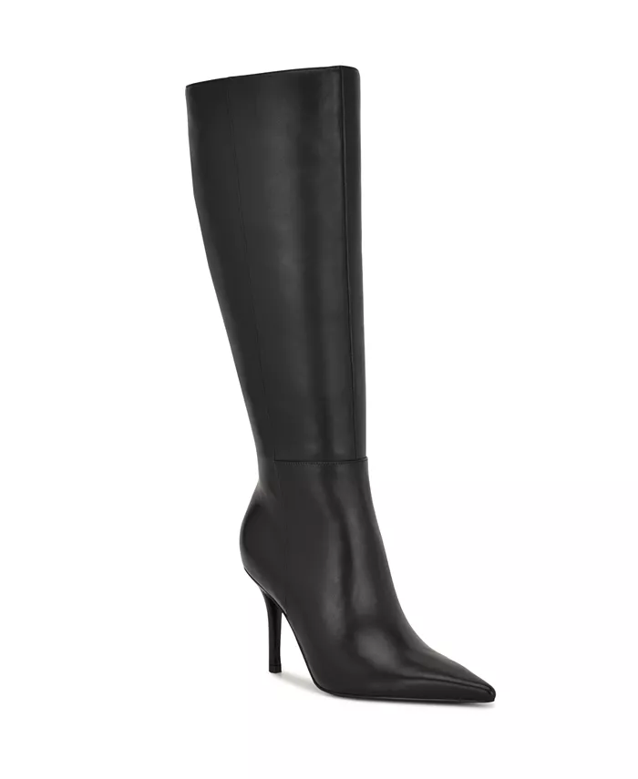 Женские высокие остроносые сапоги Gerty на шпильке Nine West, черный