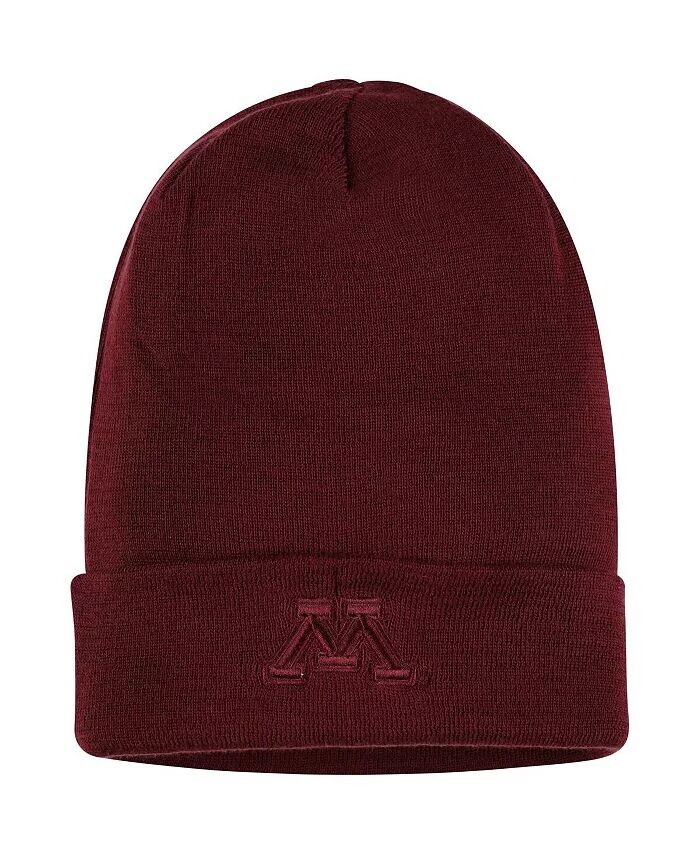 

Мужская темно-бордовая вязаная шапка с манжетами в тон Minnesota Golden Gophers Nike