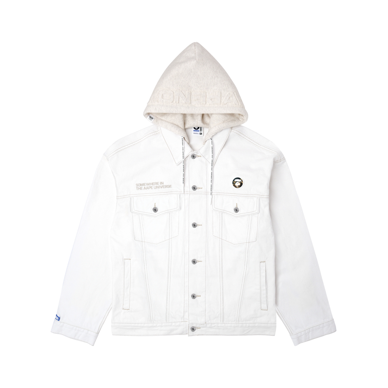 

Aape Хлопковая джинсовая куртка с нашивкой логотипа, White IVX