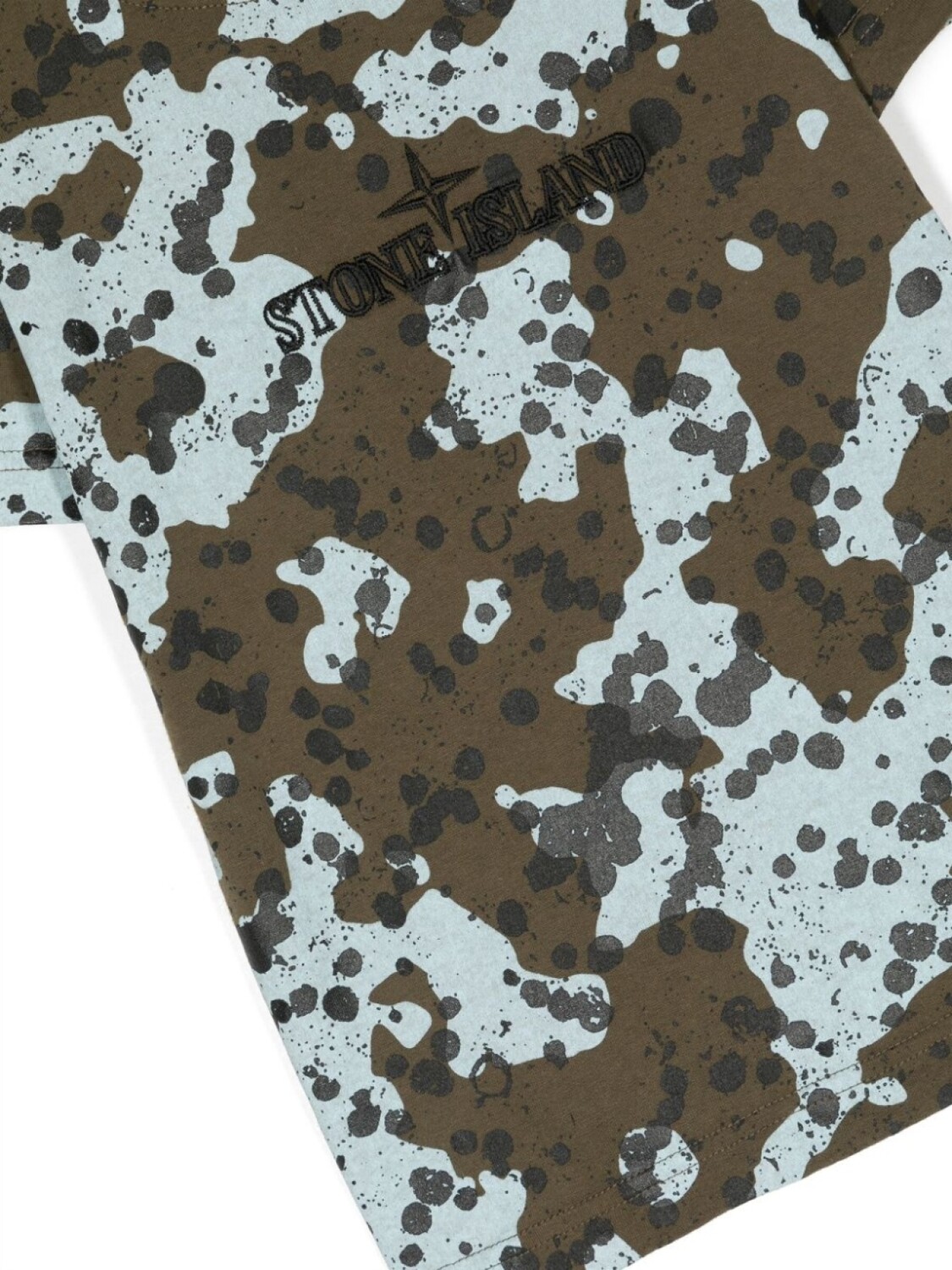 Stone Island Junior футболка с камуфляжным принтом и логотипом, зеленый — фото 2