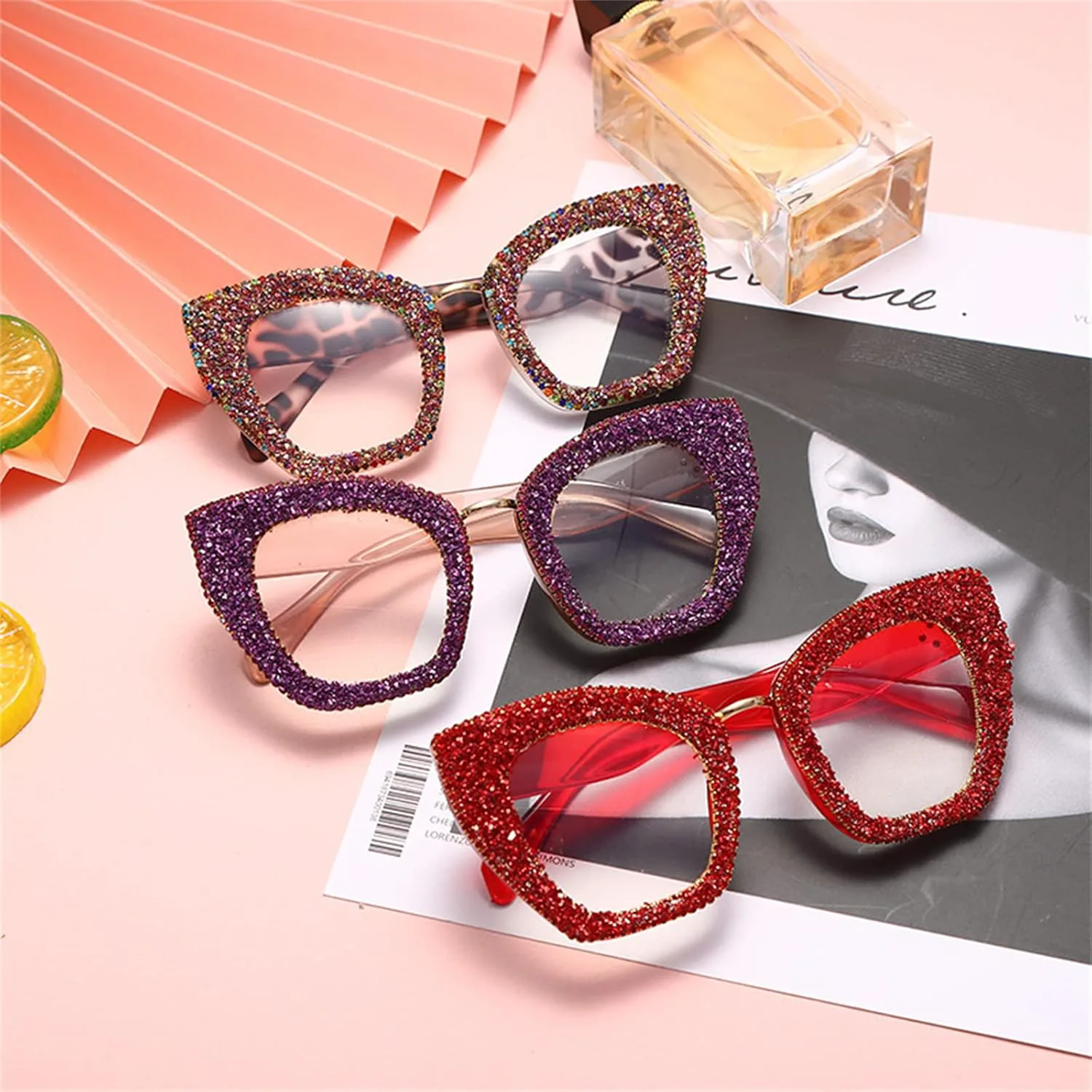 

Солнцезащитные очки Willochra с прозрачными линзами, блестящие солнцезащитные очки со стразами, женские винтажные солнцезащитные очки со стразами, Yelllow Gold