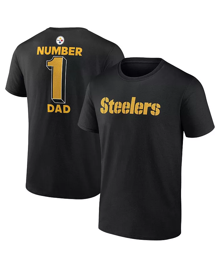 

Мужская черная футболка Big Tall Number One Dad с символикой Pittsburgh Steelers Fanatics