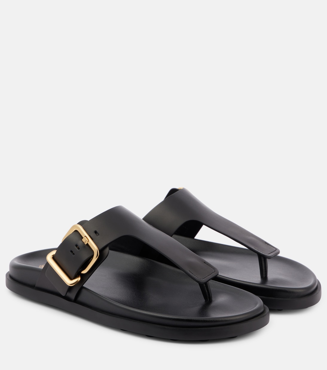 Кожаные сандалии-шлепки Tod's, Nero