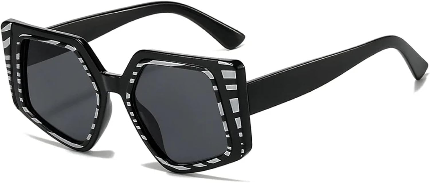 

Роскошные солнцезащитные очки большого размера в полоску, «кошачий глаз», винтажные солнцезащитные очки зеленого цвета с защитой от УФ-излучения UV400, мужские и женские TKKTLLT, Black