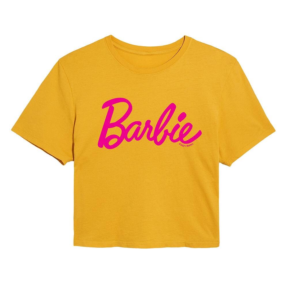 

Классическая укороченная футболка с логотипом Barbie для юниоров, желтый