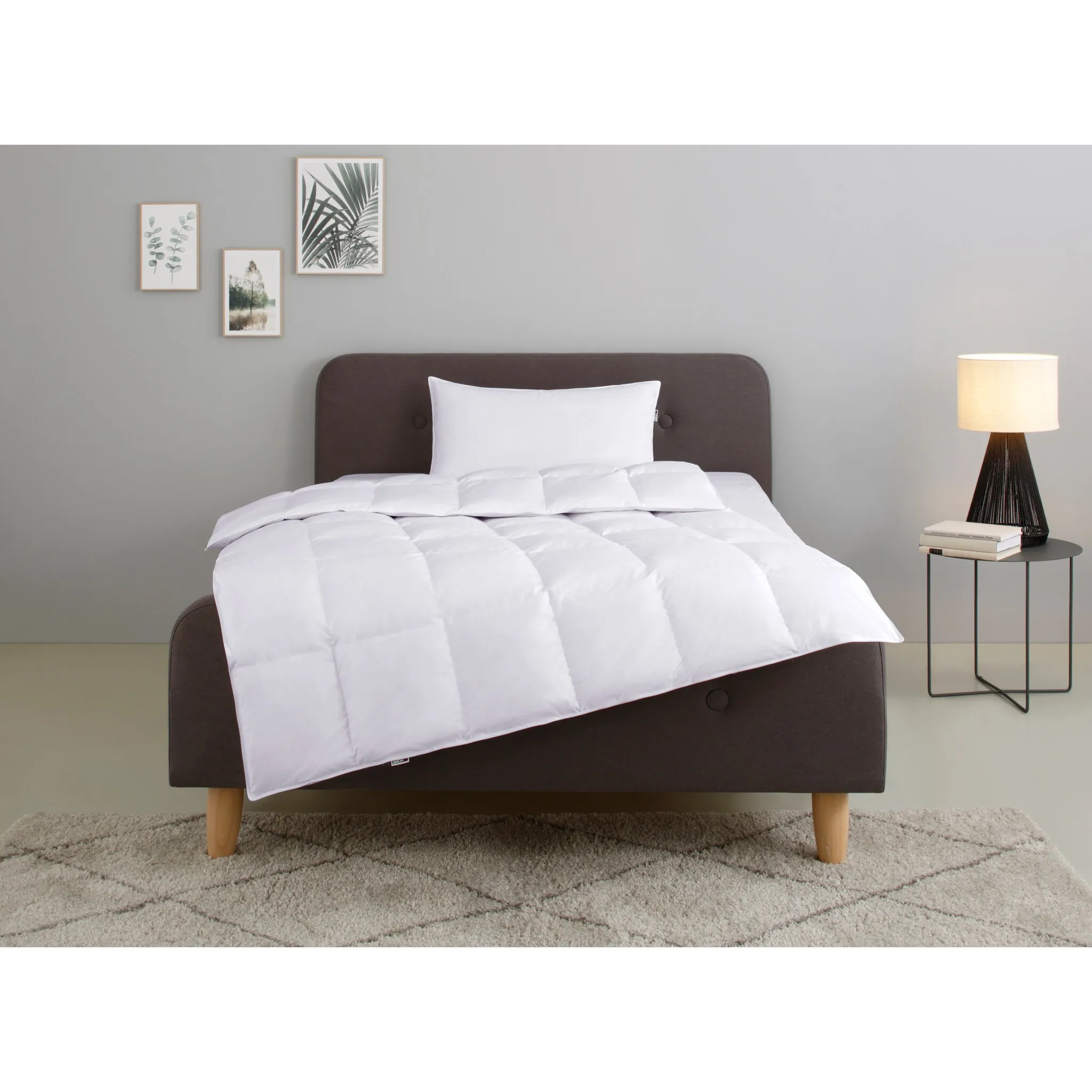 

Мое домашнее пуховое одеяло + подушка "Irah duvet 135х200 см, 155х220 см", (экономный комплект), комплект с подушкой 80х80 см, лето, зима, производство Германия My Home, белый