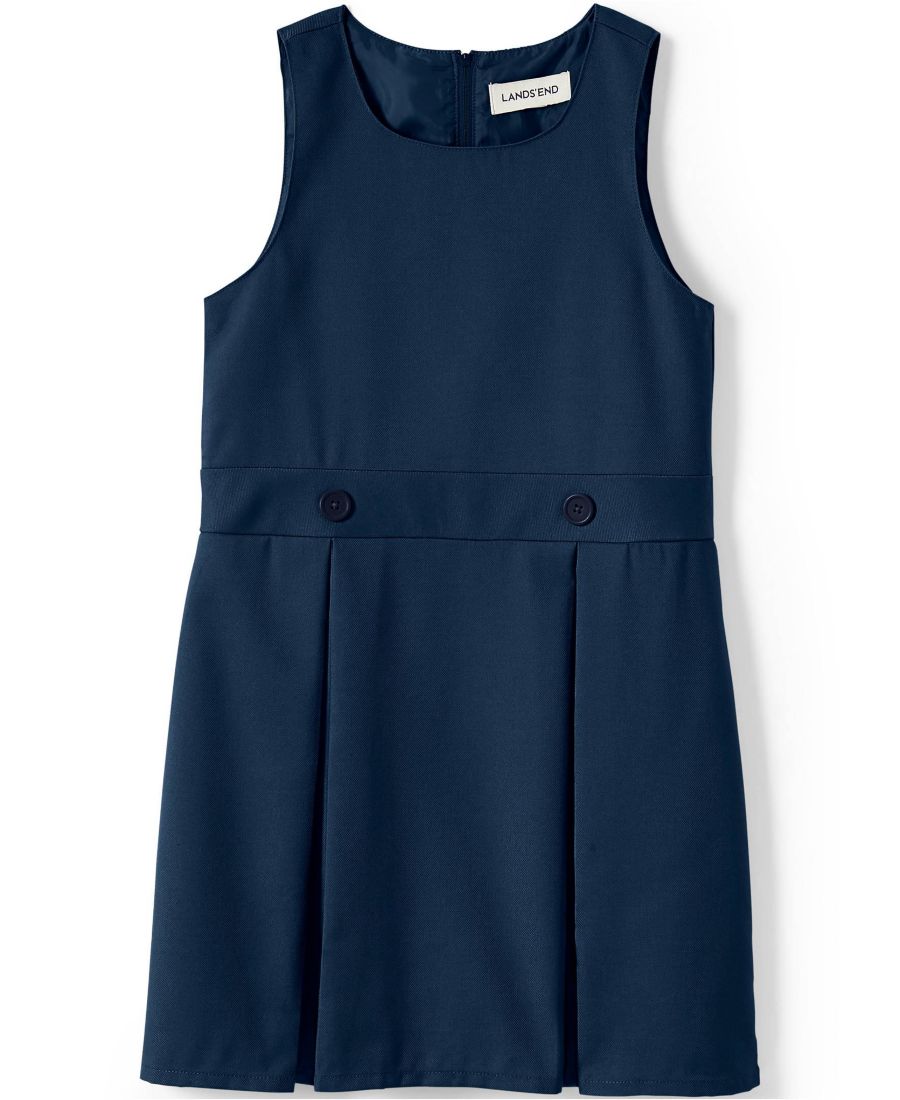 

Детский однотонный комбинезон до колена (размер плюс) Lands' End, Academic classic navy