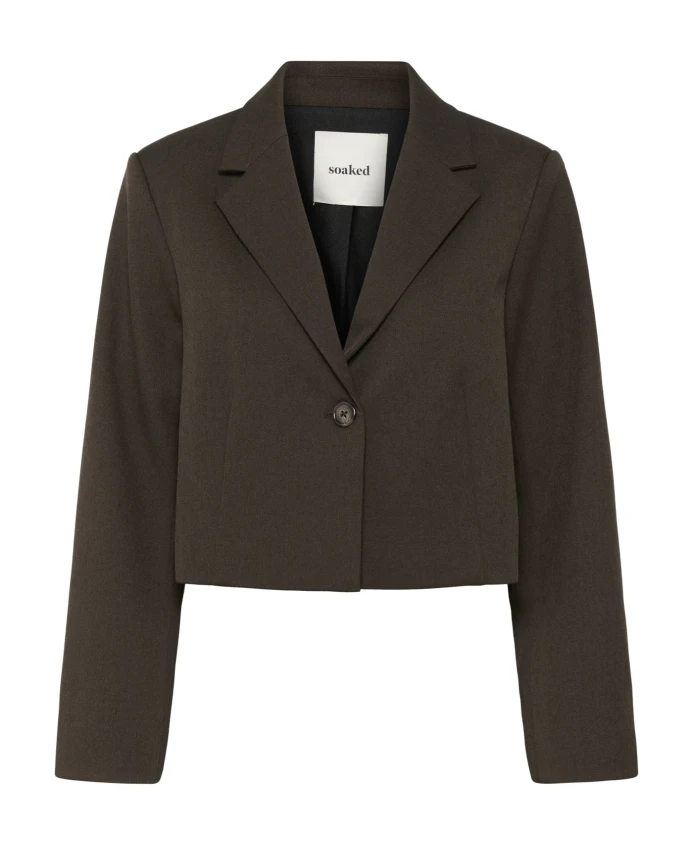 

Укороченный пиджак коричневого меланжевого цвета Soaked In Luxury, коричневый