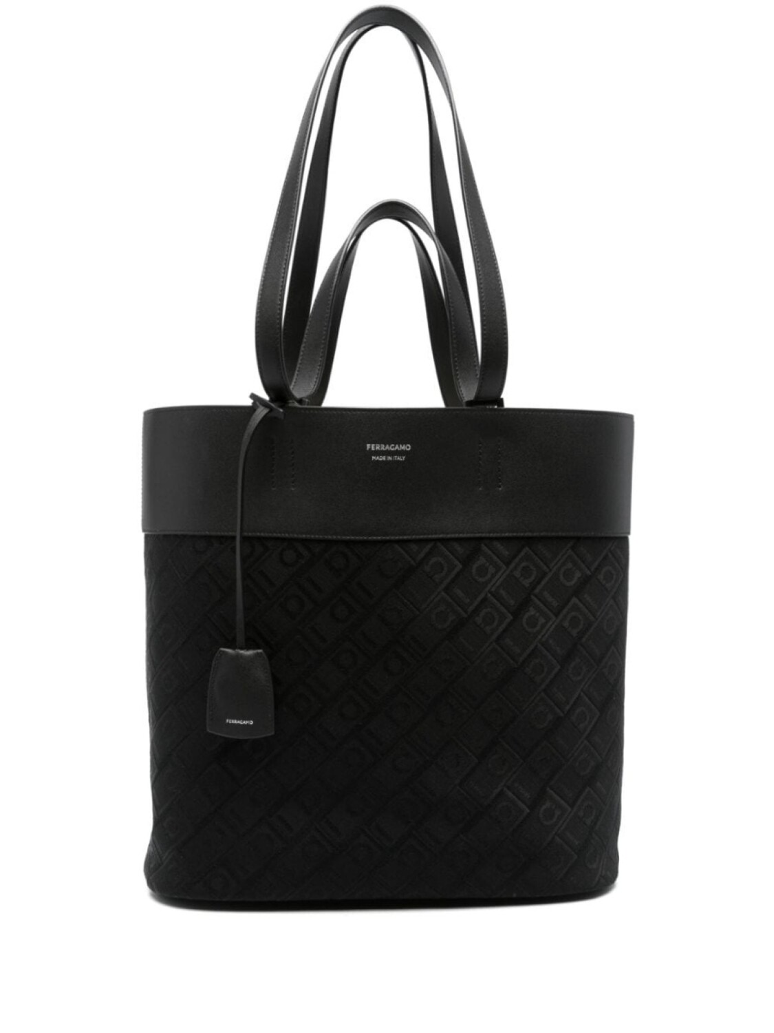 

Ferragamo сумка-шоппер с узором Ганчини, черный