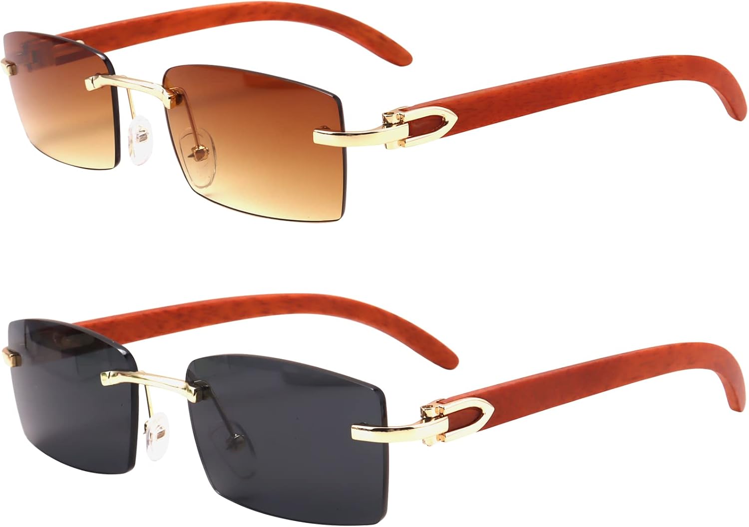 

Солнцезащитные очки Dollger без оправы, прямоугольной формы, для мужчин и женщин, в стиле хип-хоп, деревянные, маленькие квадратные, без оправы, 70-е и 90-е годы, A8:imitation Wood-brown,grey