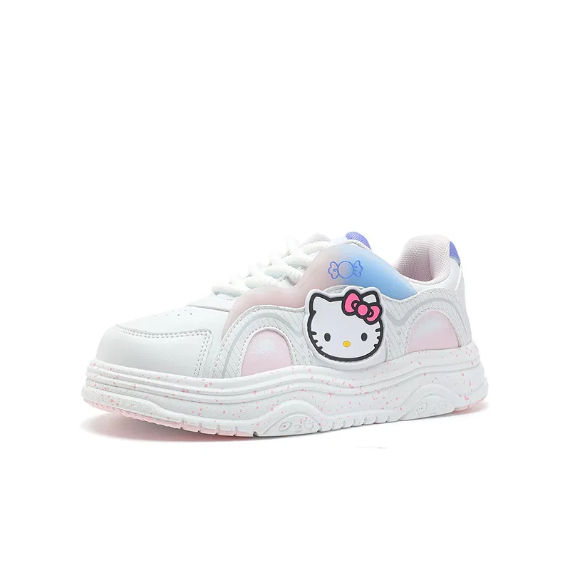 Кроссовки Hello Kitty износостойкие, с эффектом пружинистости, дышащие, легкие, амортизирующие, на платформе Sanrio, Beige Brown Pink — фото 4