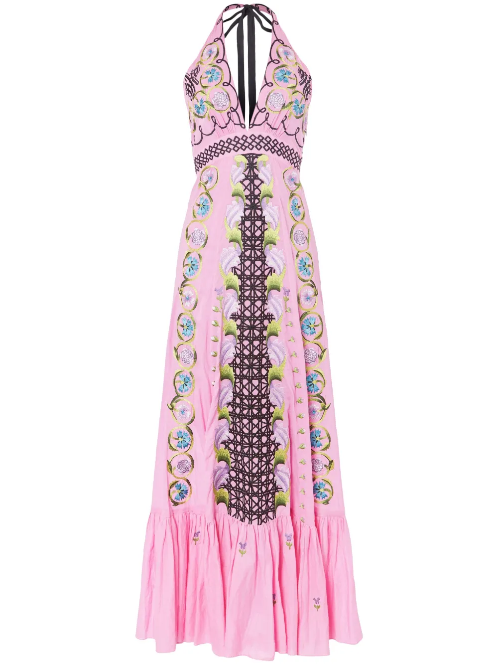 

Платье макси Florentine Temperley London, розовый