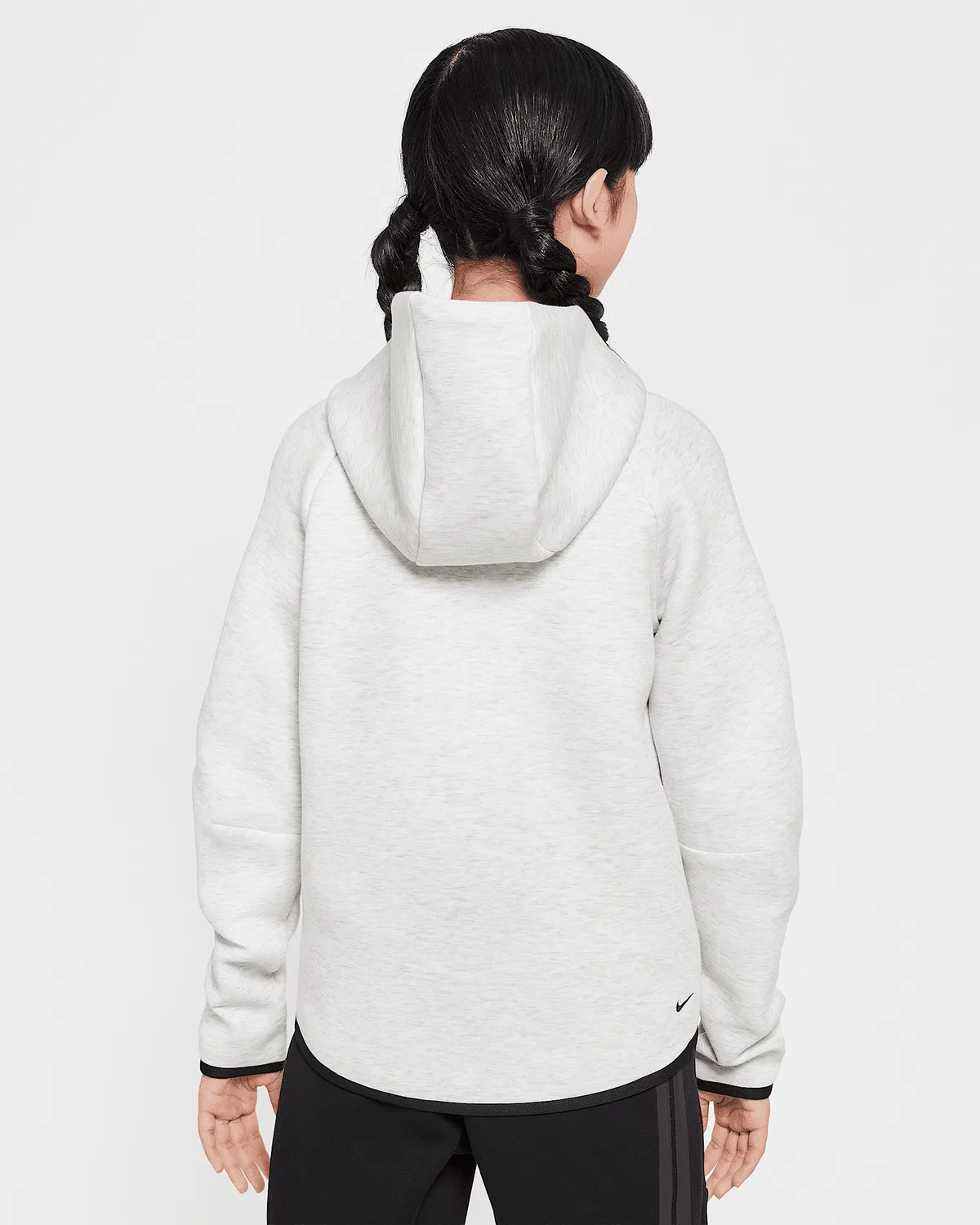 Детская худи на молнии Nike Sportswear Tech Fleece, Light Grey/Heather/Black/Black — фото 2