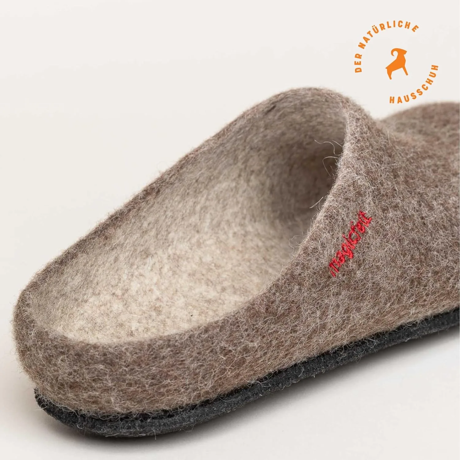 Тапочки MagicFelt AN 709 из чистой натуральной шерсти для мужчин и женщин - нескользящие и анатомической формы, коричневый — фото 4