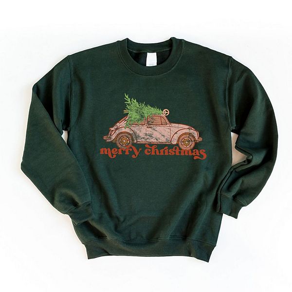 

Свитшот Merry Christmas с розовой машиной Simply Sage Market, Forest, Розовый, Свитшот Merry Christmas с розовой машиной Simply Sage Market, Forest