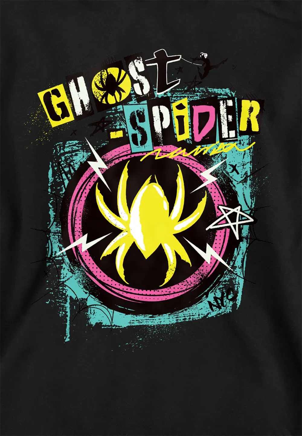 Детская худи Marvel Ghost Spider Punk Logo, хлопок/полиэстер, черный, черный — фото 2