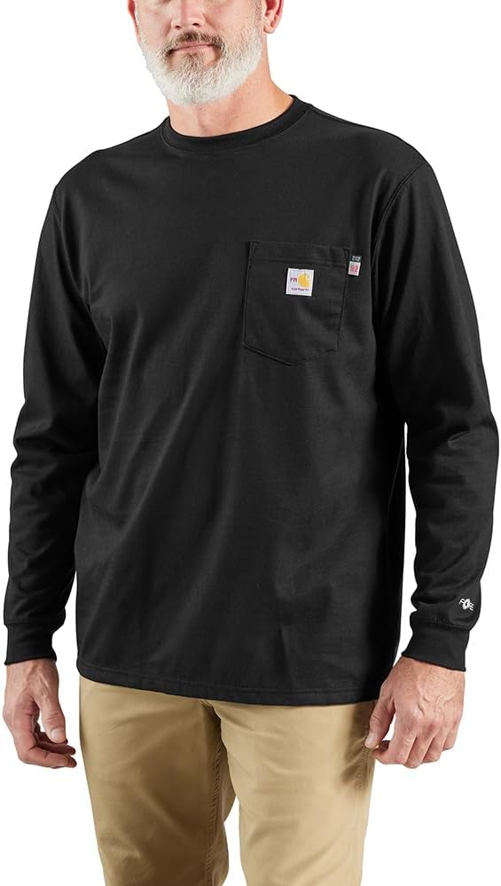 

Carhartt мужская огнестойкая футболка Force Cotton с длинным рукавом, Black