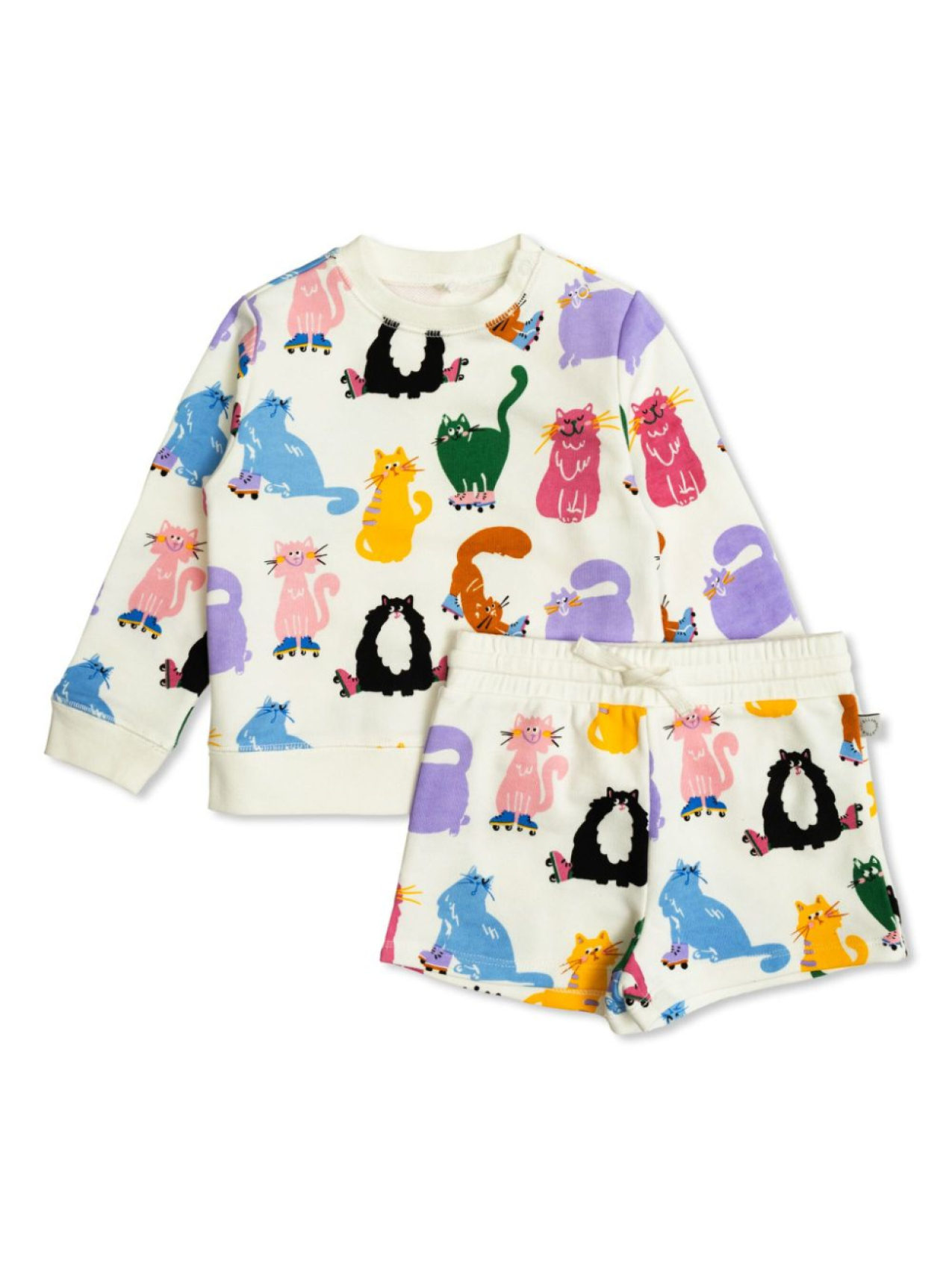 

Комплект шорт с принтом кота Stella McCartney Kids, белый