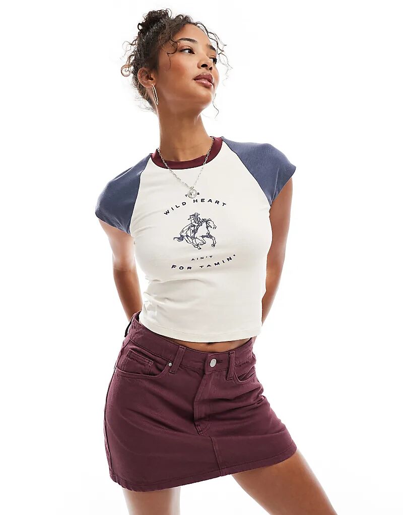 

Мини-юбка из денима Cotton On Original в ягодном цвете Cotton:On
