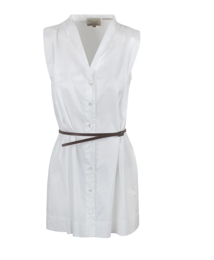 

Блузка без рукавов из поплина со съемным поясом Alessia Santi, белый