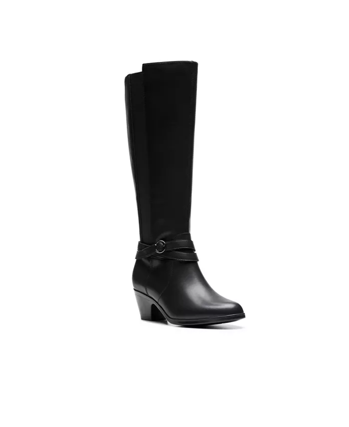Женские сапоги Clarks Emily 2 Dream кожаные высокие, черный