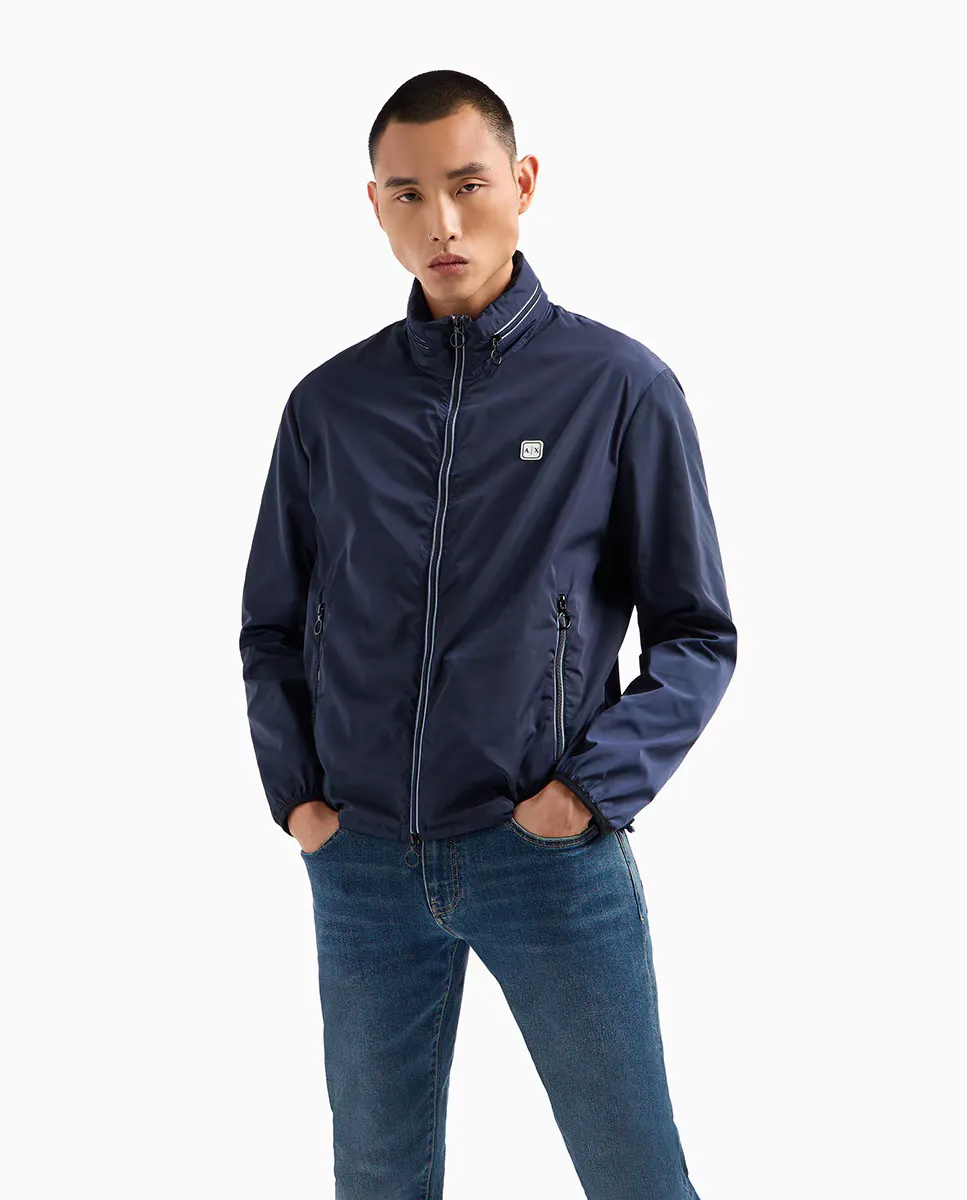 

Мужская короткая куртка с потайным капюшоном Armani Exchange, тёмно-синий