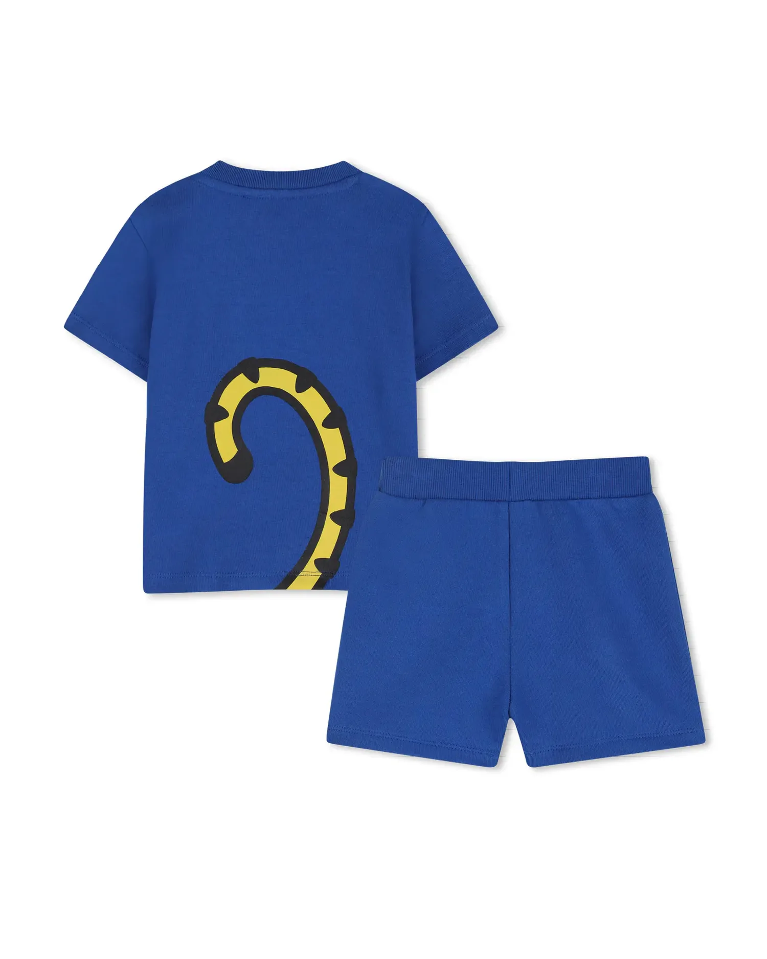 Детский комплект с коротким рукавом с рисунком спереди из хлопка Kenzo Kids, синий — фото 3