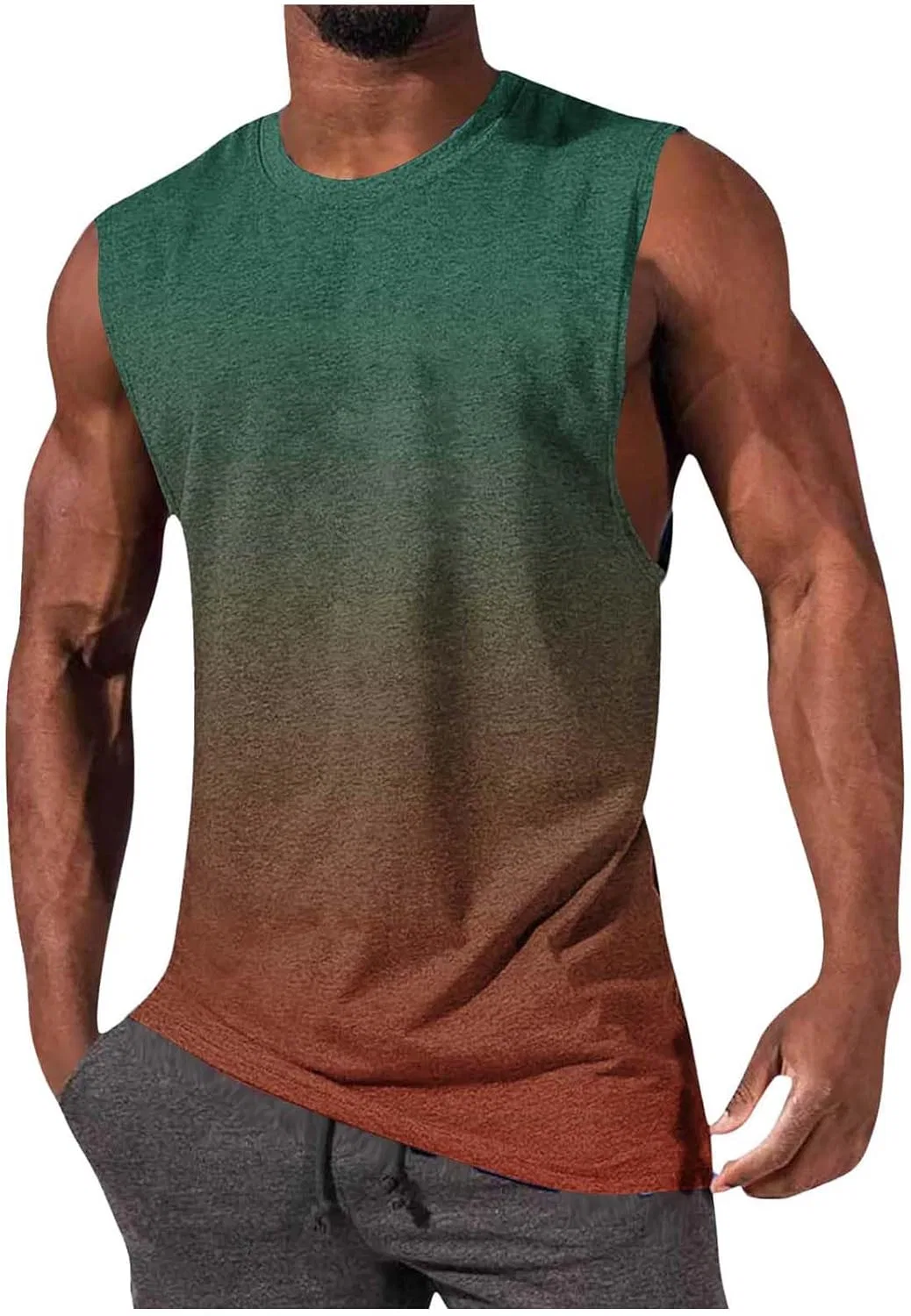 Мужская майка-борцовка Gradient Color, Army Green