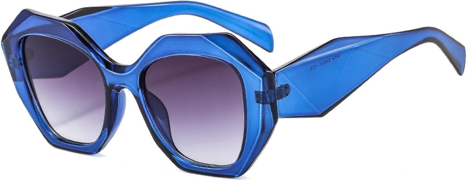 

Ретро большие солнцезащитные очки неправильной формы для женщин, модные очки-гелевые очки, защита от УФ-излучения UV400, градиентные очки для мужчин VVTWSSW, Blue Gray Gradient