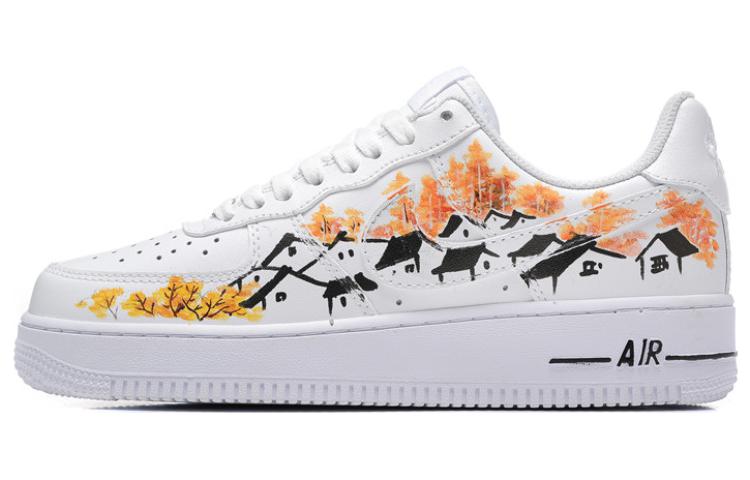 

Кроссовки Nike Air Force 1 Skateboarding Shoes Women's Low-top White, Black, Yellow, цвет Autumn countryside