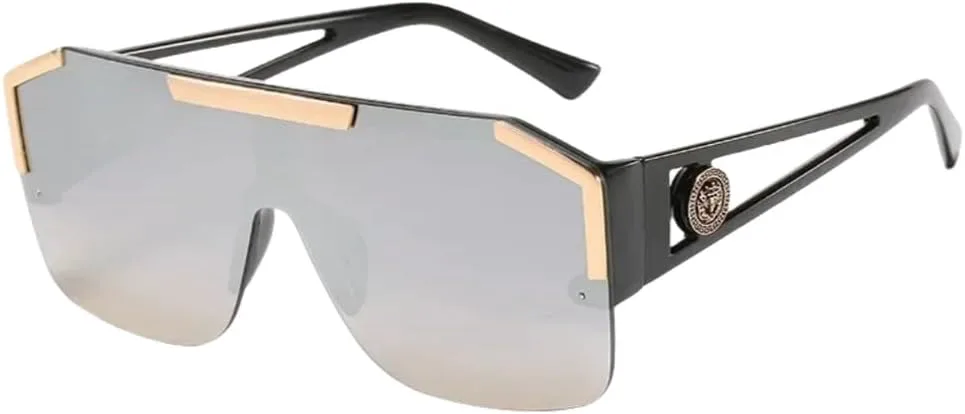 

Большие квадратные солнцезащитные очки для женщин в стиле ретро, ​​голубые солнцезащитные очки большого размера, черные, защита от ультрафиолета UV400 UJNHGQ, Silver