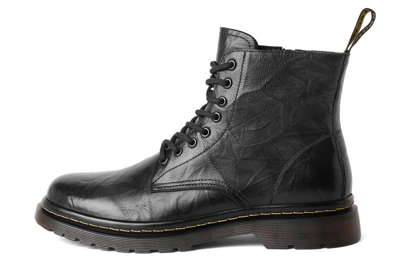 

BELLE Короткие мартинсы 3 см мужские черные без подкладки, цвет Black-Unlined