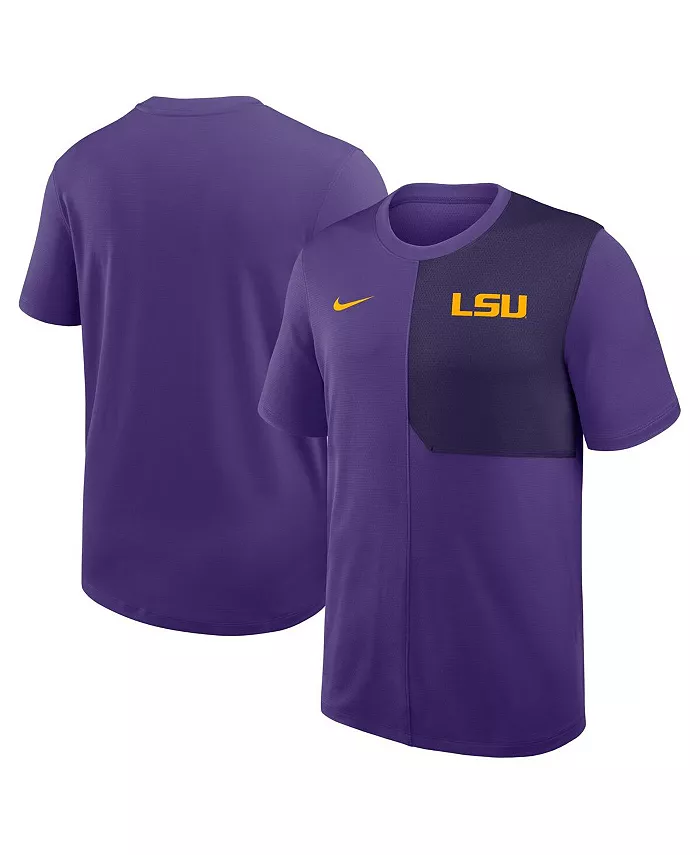 

Мужская фиолетовая футболка LSU Tigers 2025 Sideline UV Performance Coach Nike
