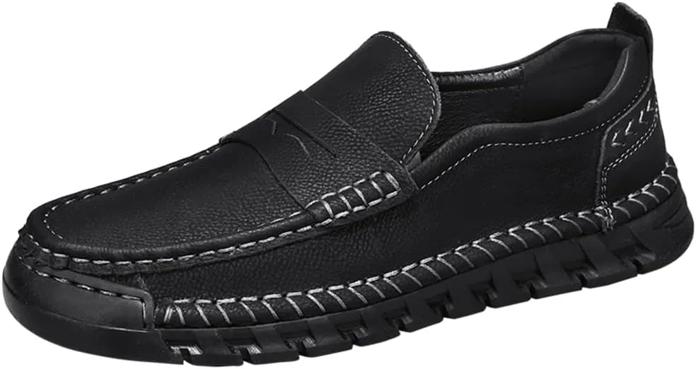 Лоферы кожаные мужские Asifn Black