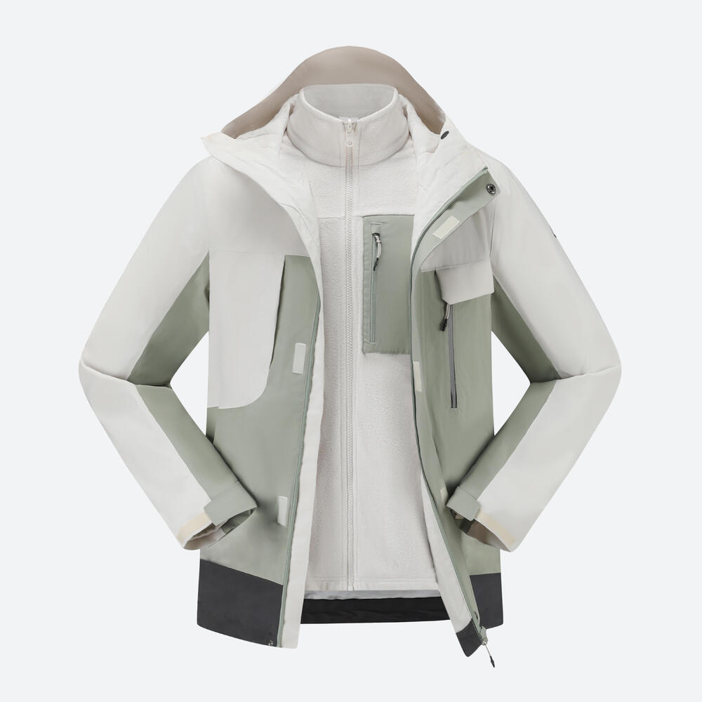 

Мужская трёхслойная утеплённая трекинговая куртка Quechua NH500 бежевая