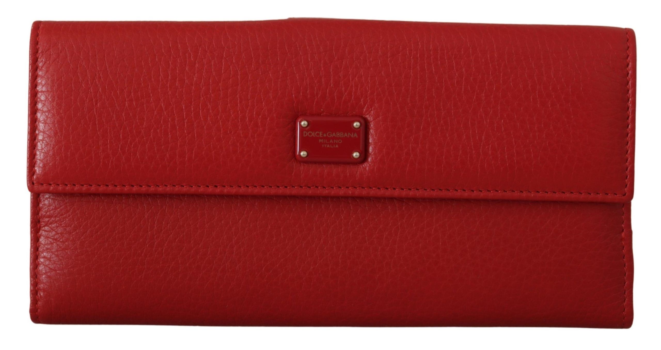 

Элегантный красный кожаный кошелек Continental Bifold Dolce & Gabbana