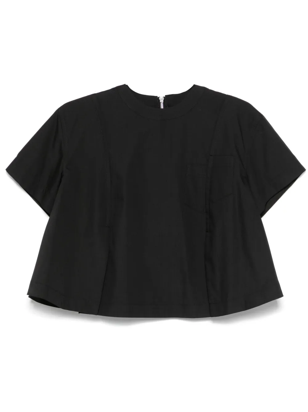 

Футболка со складками SACAI, черный